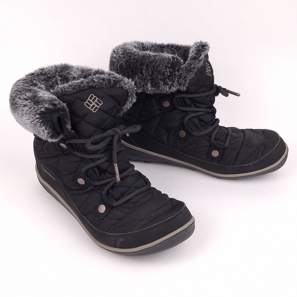 Columbia Heavenly Shorty Omni Heat ankle boots quilted winter waterproof black